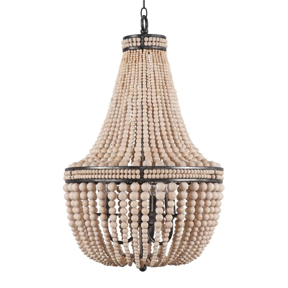 Farmhouse Beaded Chandelier - brand new in box - originally $190